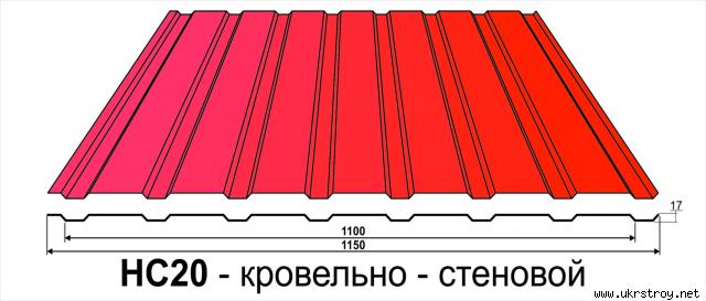Профилированный лист ПК20 кровельно-стеновой, Днепропетровск