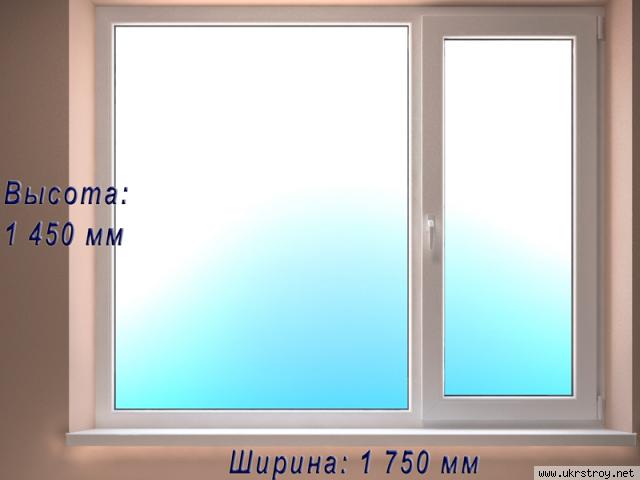Окно металлопластиковое 1 750 x 1 450 мм, Харьков