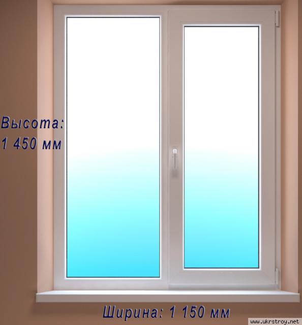 Окно металлопластиковое 1 150 x 1 450 мм