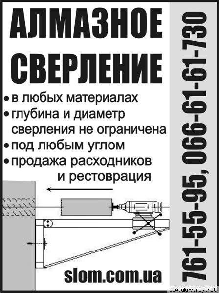 Работы по алмазной резке и сверлению