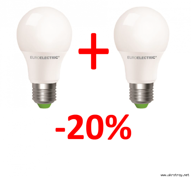Акция 1+1 LED Лампа EUROELECTRIC A60 12W E27 4000К
