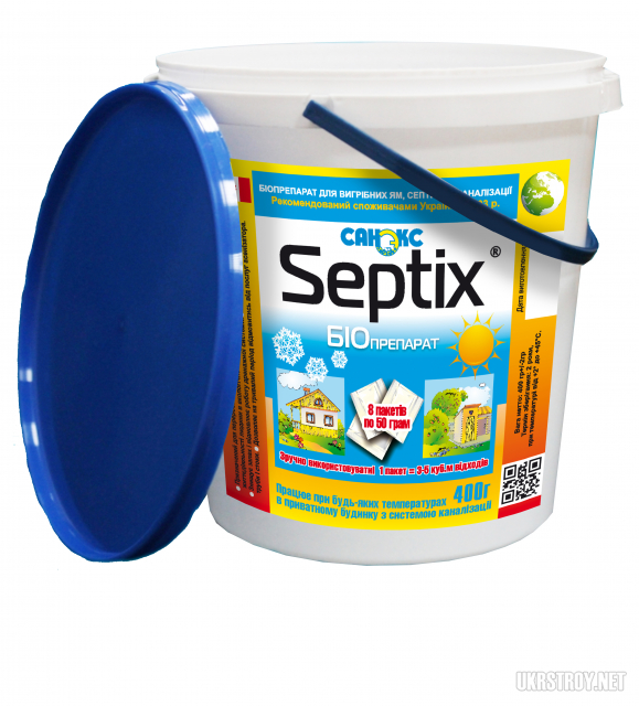 Биопрепарат Septix для очистки выгребных ям, 8 пакетов, 400 грамм
