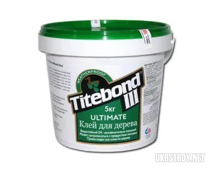 Клей столярний водостійкий Titebond® III Ultimate D4, банка 5 кг.