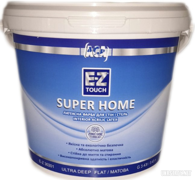 Фарба інтер’єрна глибокоматова E-Z Touch Super Home, банка 3,78л