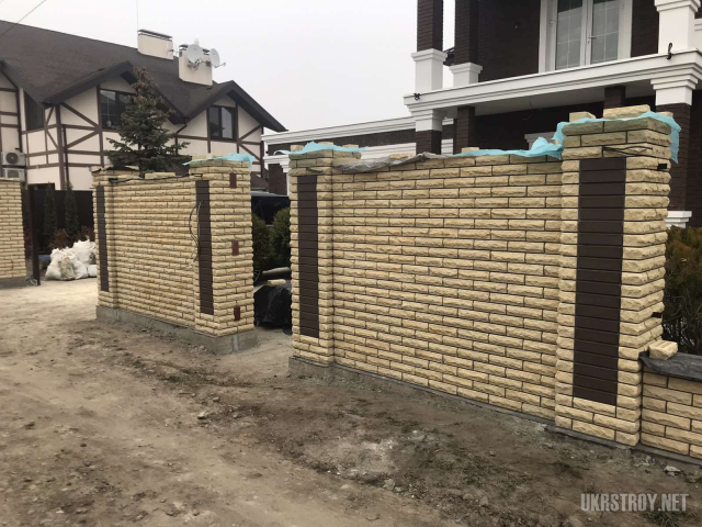 Строительство забора из клинкерного кирпича Киев, Киев Строительство забора из клинкерного кирпича Киев, Киев