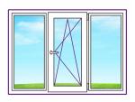 3х-створчатое окно с поворотно-откидной створкой Черкассы